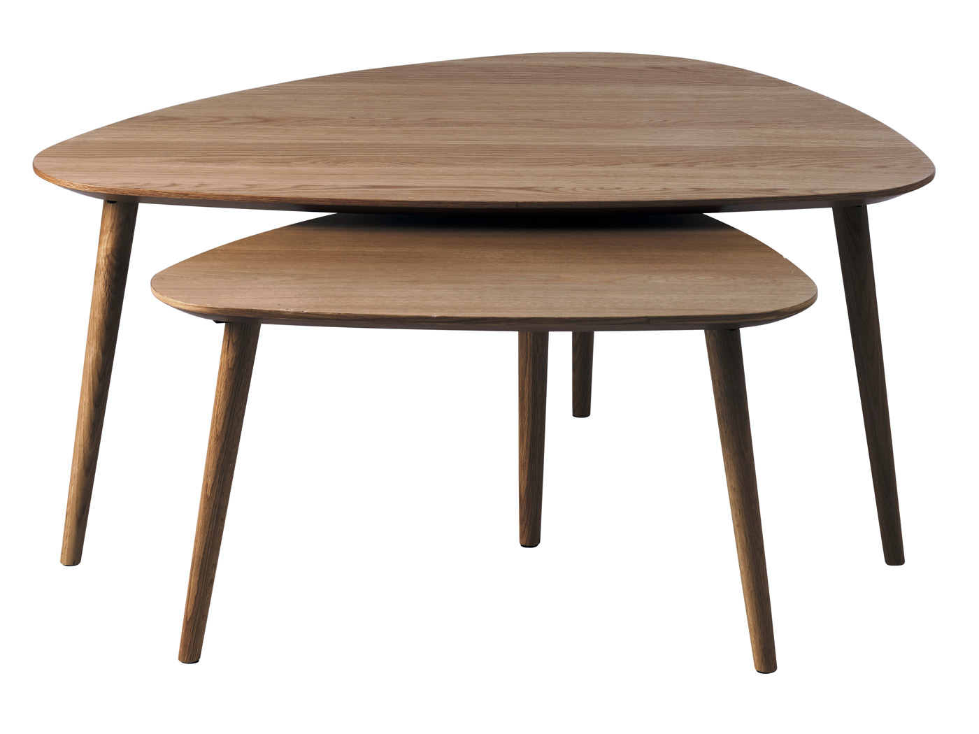 Salontafel Adda Driehoekig Smoked Eiken Set van 2 - Giga Living