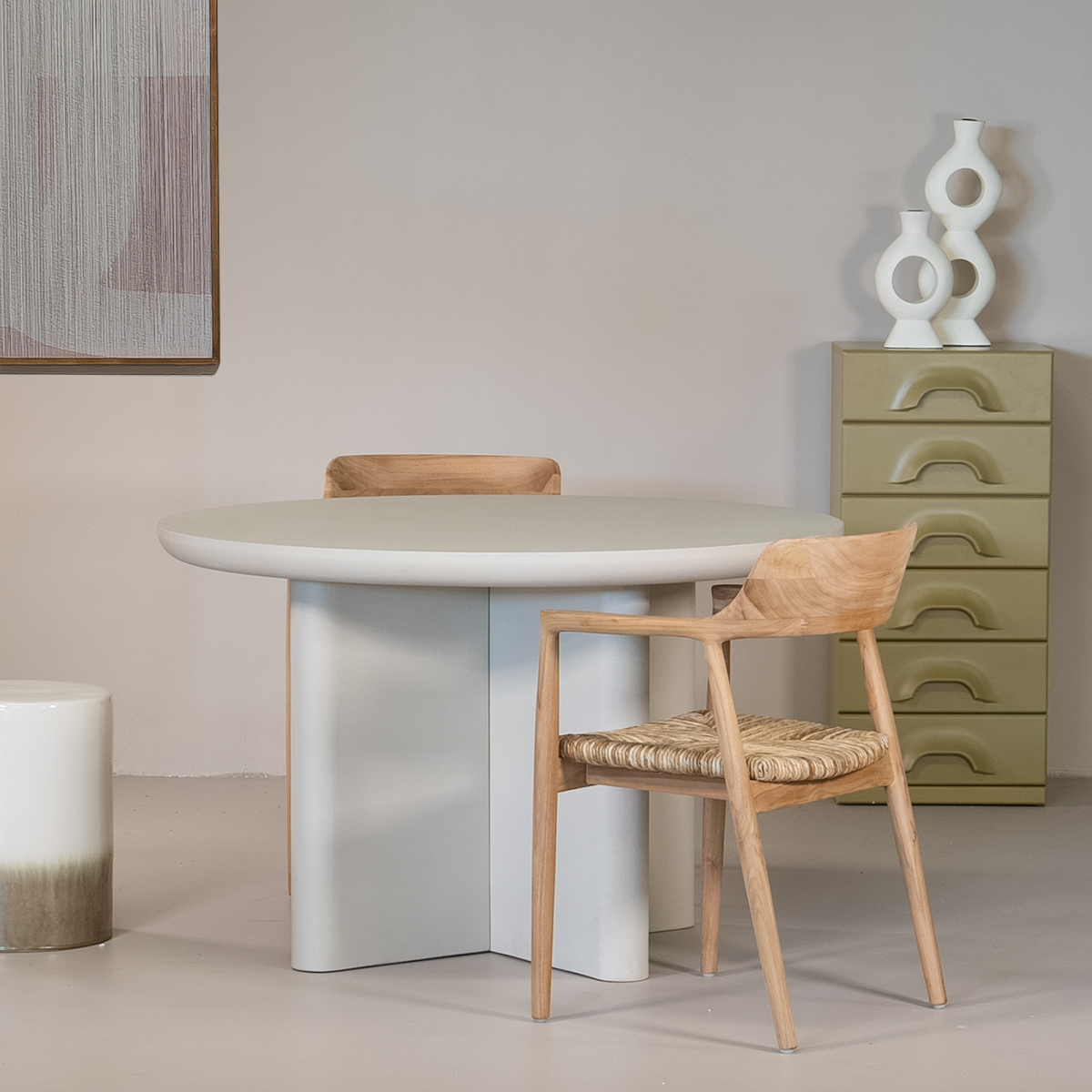 Eettafel Miso Rond Beige 120cm - Giga Meubel