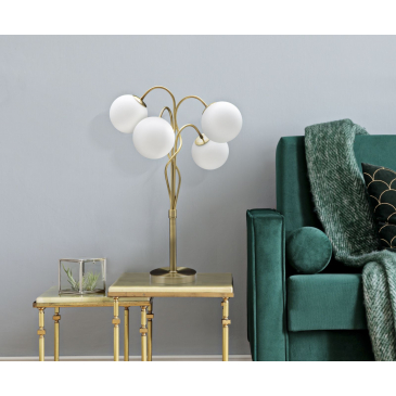 Mauro Ferretti Tafellamp Glamy Twist Goud 4-Lichts