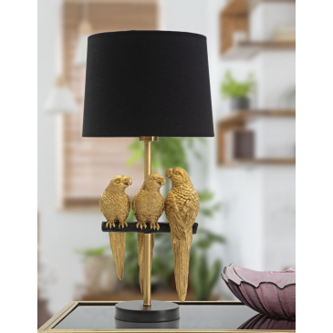 Mauro Ferretti Tafellamp Parrots Zwart/Goud
