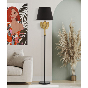 Mauro Ferretti Vloerlamp Elephant Zwart/Goud