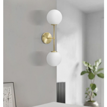 Mauro Ferretti Wandlamp Glamy Doppia Goud 2-Lichts