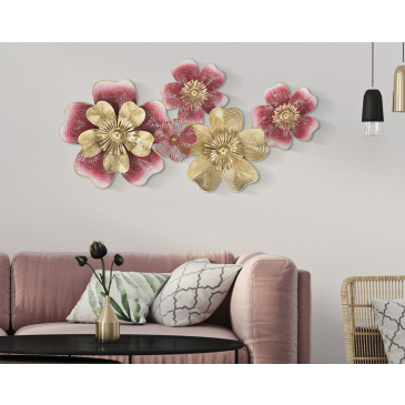 Mauro Ferretti Wanddecoratie Lobi IJzer Roze/Goud
