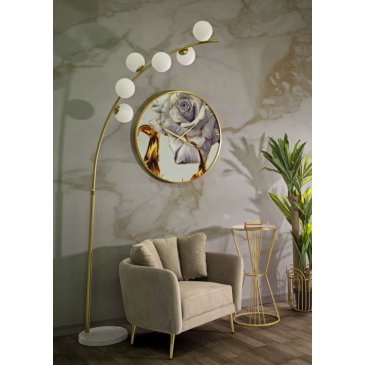Mauro Ferretti Vloerlamp Glamy Arc Goud 6-Lichts