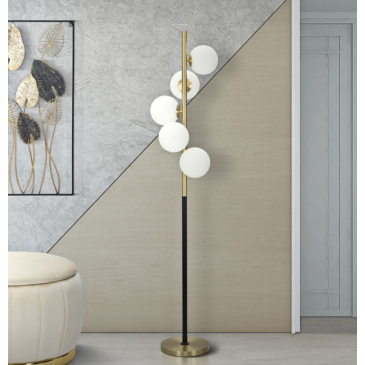 Mauro Ferretti Vloerlamp Glamy Dark Goud 5-Lichts