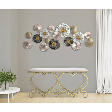 Mauro Ferretti Bankje Heart Roze/Goud 105cm