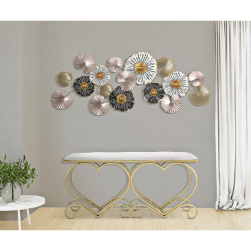 Mauro Ferretti Bankje Heart Crème/Goud 105cm