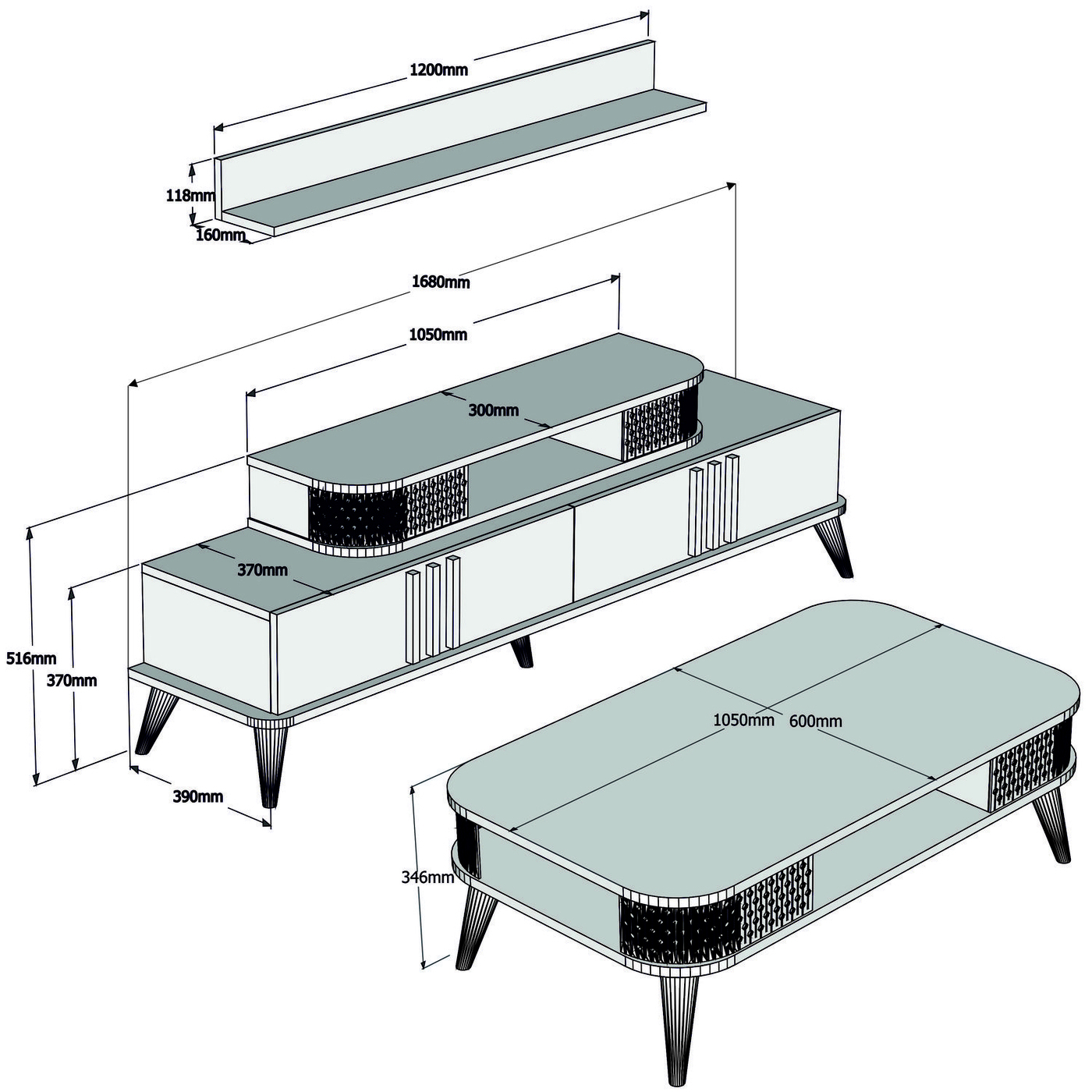 Woonkamer Meubel Set Ely Melamine Cr Me Kopen Giga Meubel Giga Meubel