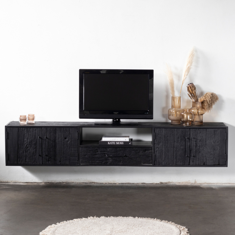 Tussen Algemeen partij Zwevend Tv-meubel Pure Black 240cm kopen? ⏩ Giga Meubel! - Giga Meubel