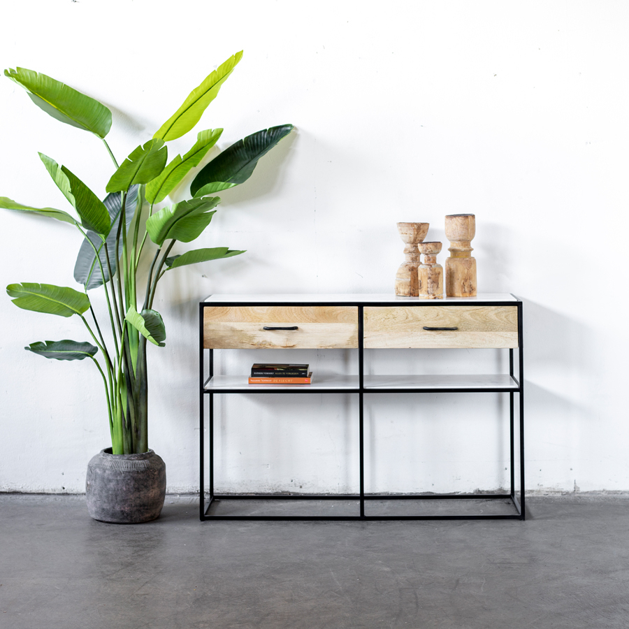 Sidetable Austin marmer wit - Giga Meubel