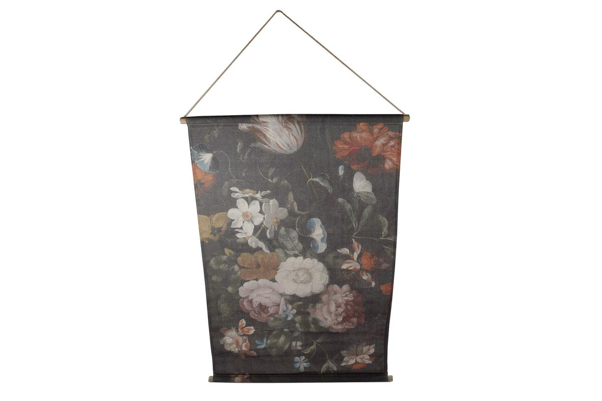 Wandkleed Bloemen Stilleven - zwart - Poster Van Heem - 82x122 cm